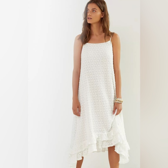 Anthropologie Dresses & Skirts - Anthropologie Ruffled Crochet Midi Dress